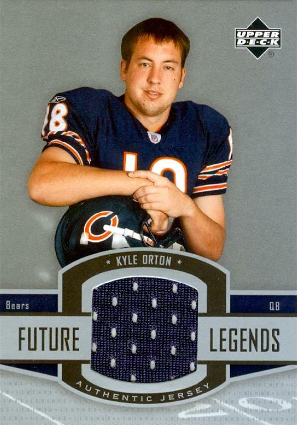 Kyle Orton jersey relic football card Bears 2005 Upper Deck Future Legends #FLKO