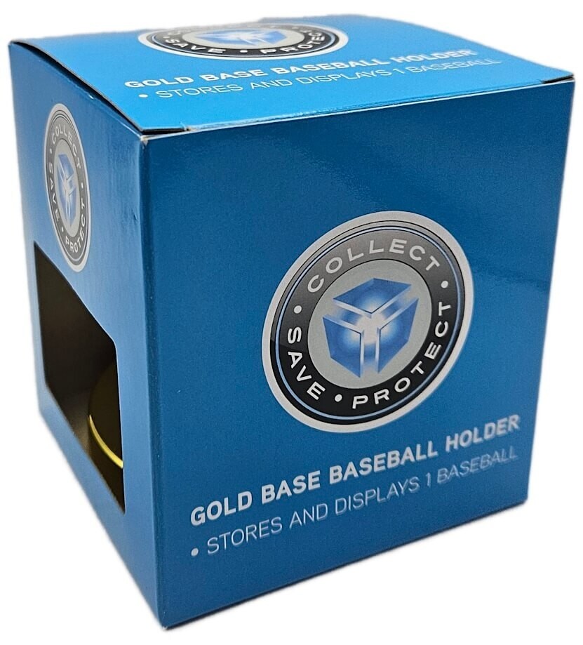 CSP Gold Base Baseball Holder Protective Display Case For Balls – Gold Pedestal