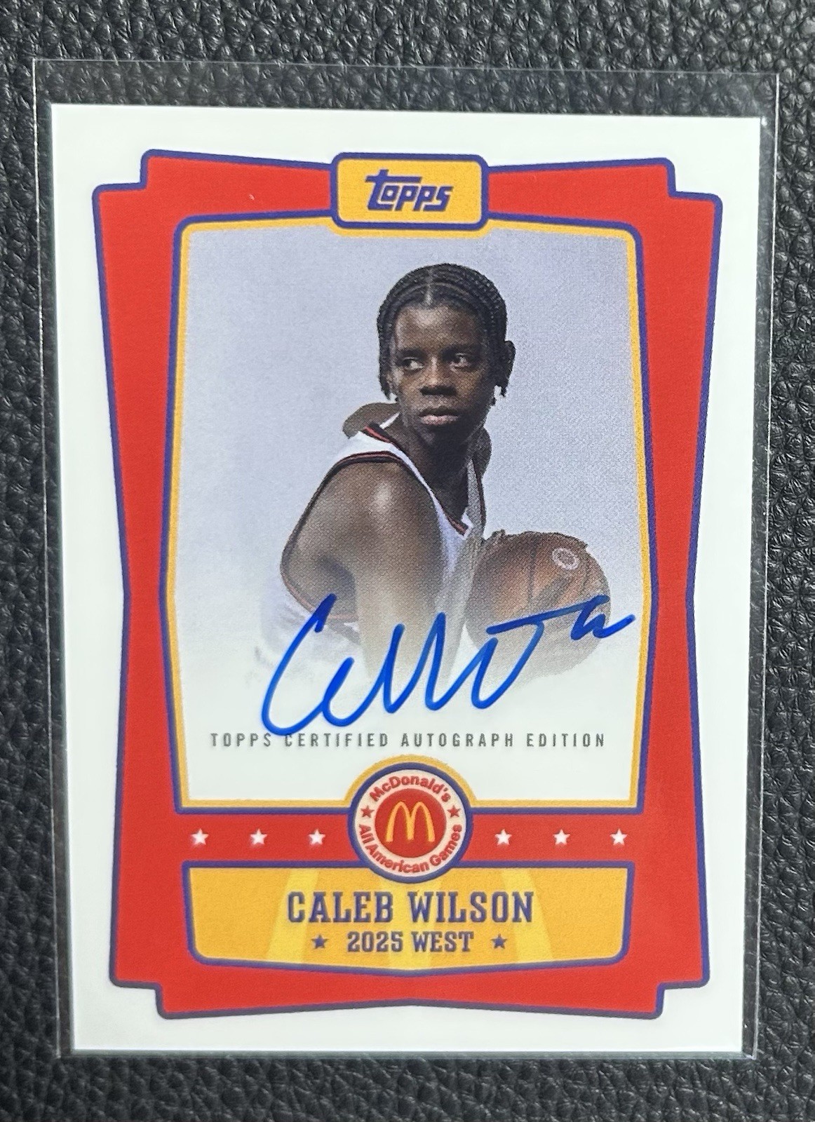 Caleb Wilson Topps on card Auto McDonald’s. Centered and CLEAN. Ready To Grade!