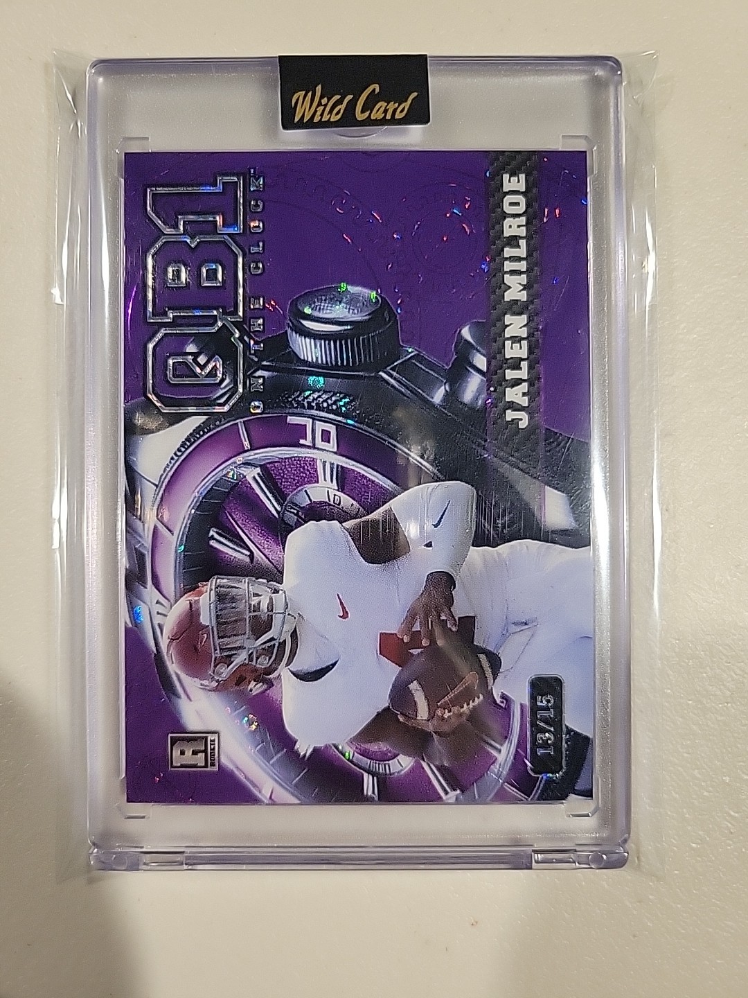 2024 Wild Card QB1 On The Clock Purple Jalen Milroe RC Rookie 13/15