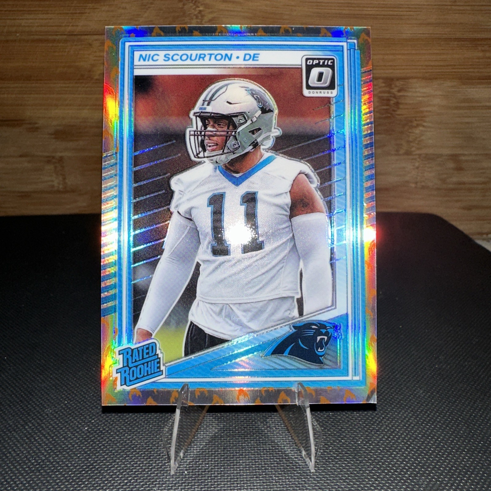2025 Donruss NIC SCOURTON Rookie Optic Flame 🔥EMOJI Prizm Preview RC SSP #270