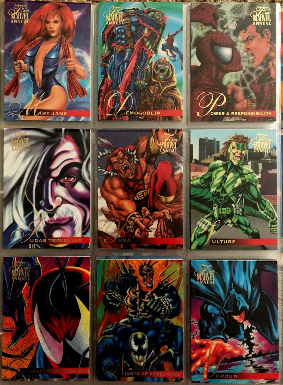 Marvel Annual Flair (1995, Fleer) Trading Card Base Pick 1 From List
