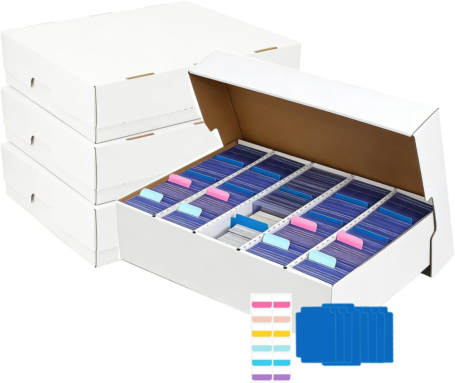 Sports Card Boxes 3900-16000 Count Cardboard Card Storage Box White Bulk Card St