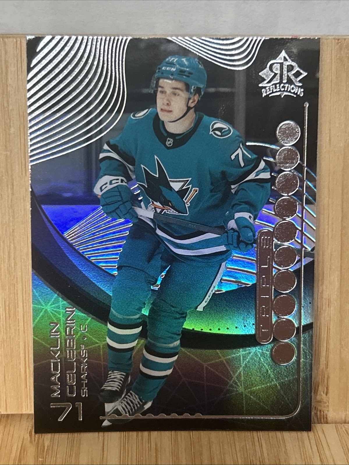 2024-25 Upper Deck #TDR-12 Macklin Celebrini Triple Dimensions Reflections 1B