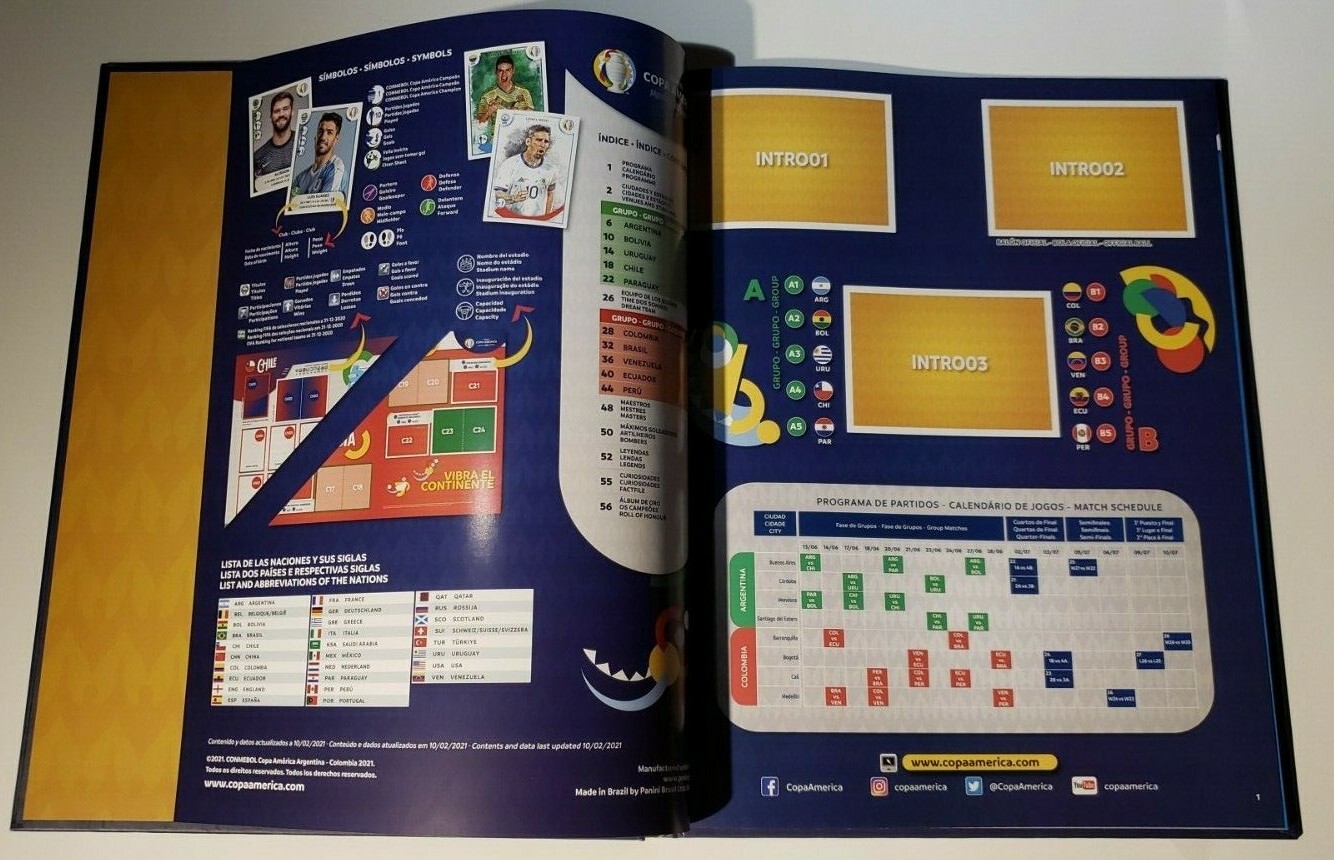PANINI COPA AMERICA 2021 EMPTY HARDCOVER ALBUM