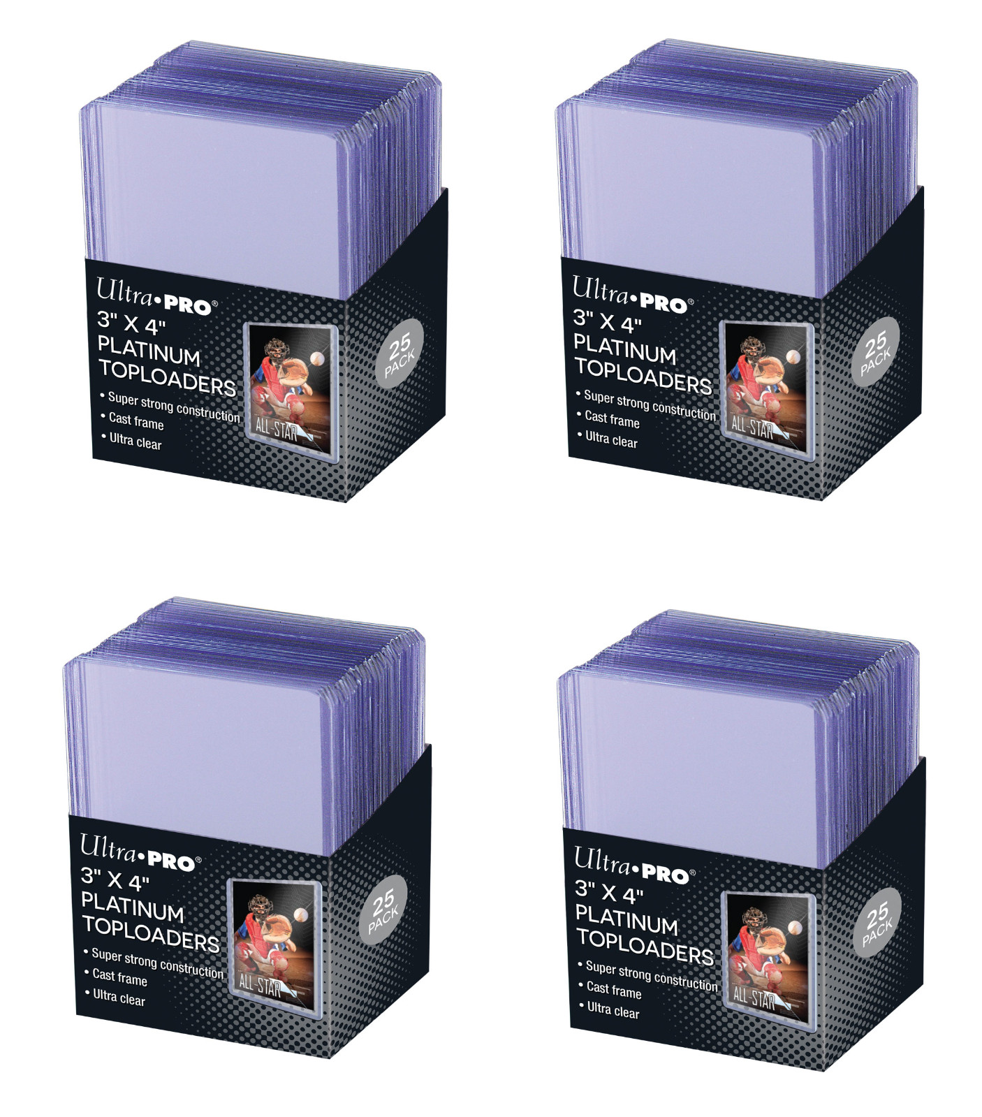 (100-Pack) Ultra-Pro Platinum Toploaders 35pt Card Holders Improved Super Strong