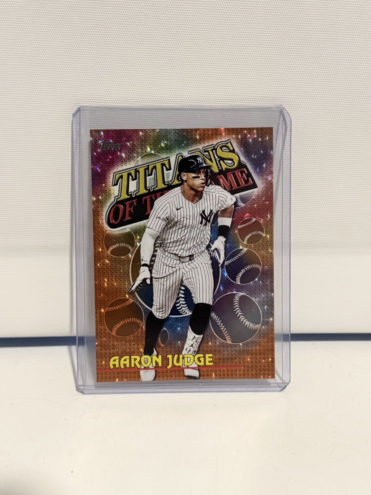 Topps Titans of the Game Aaron Judge 13/25 NY Yankees Orange Crackle Foil TOG-3