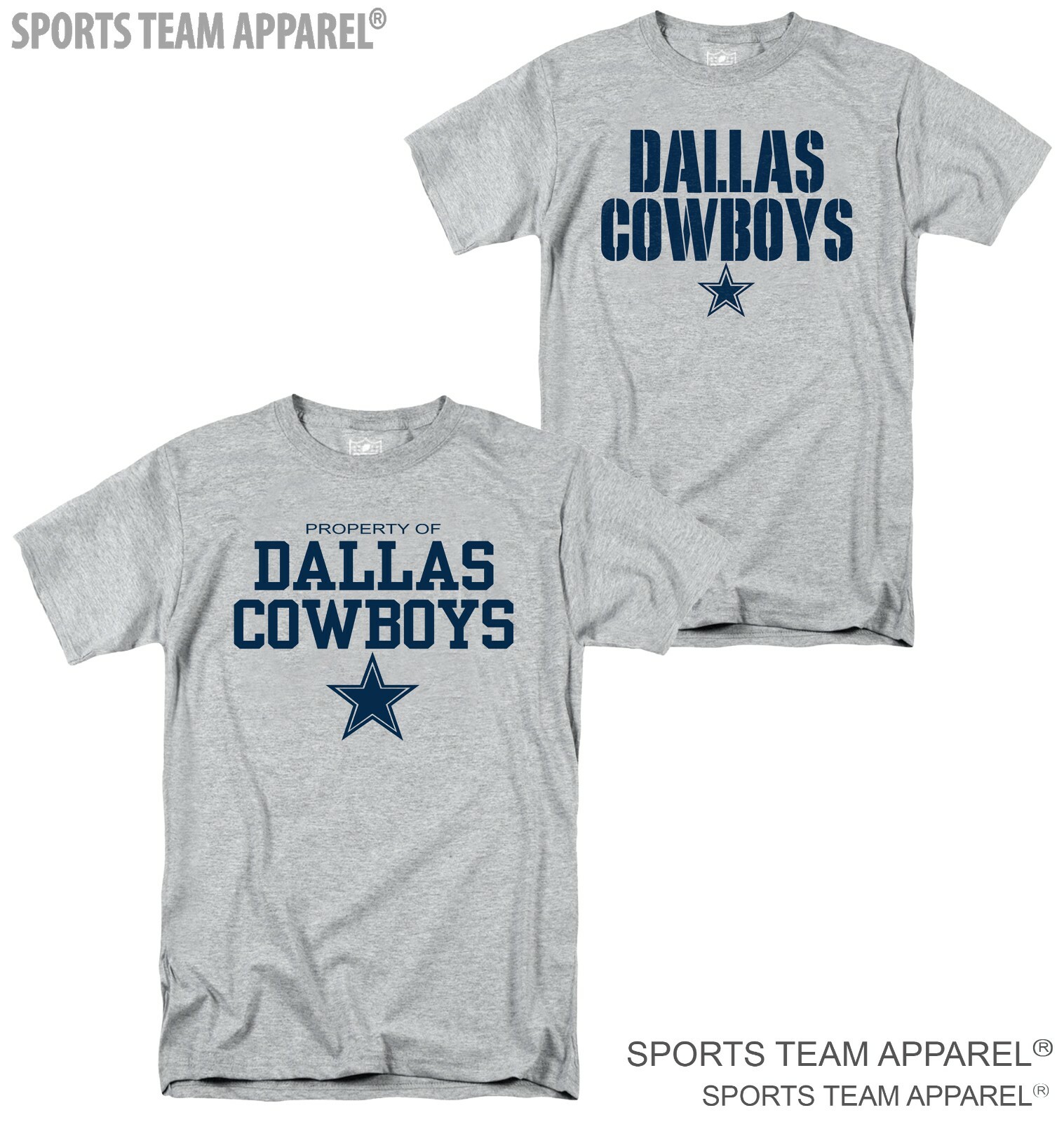 DALLAS COWBOYS GREY BLUE JERSEY T-SHIRT