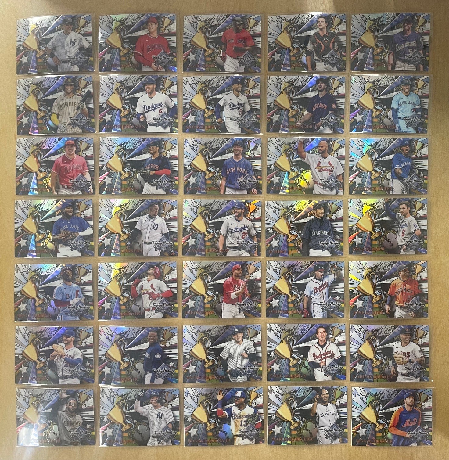 2022 Topps Stadium Club Chrome Trophy Hunters Insert Complete 35 card Set