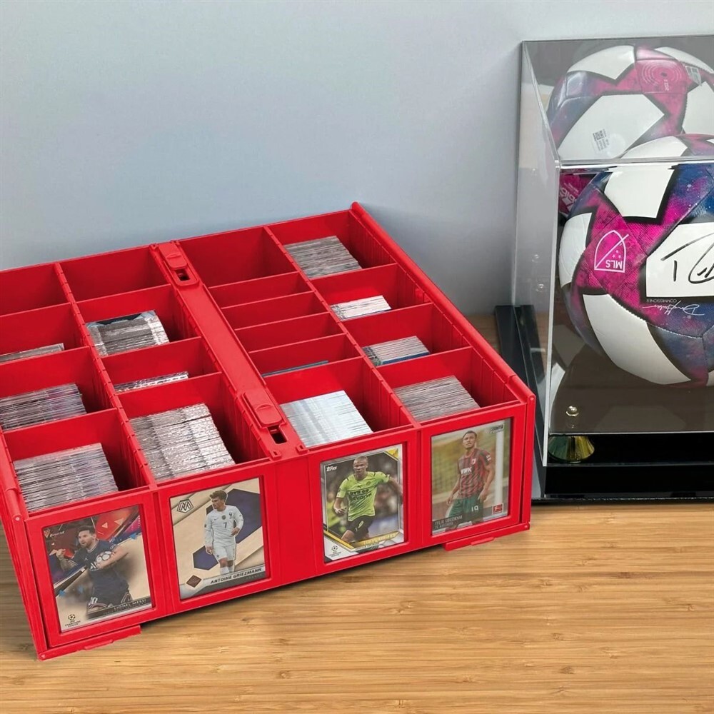 BCW Red Plastic 3200 Count Collectible Baseball Trading Card Storage Bin