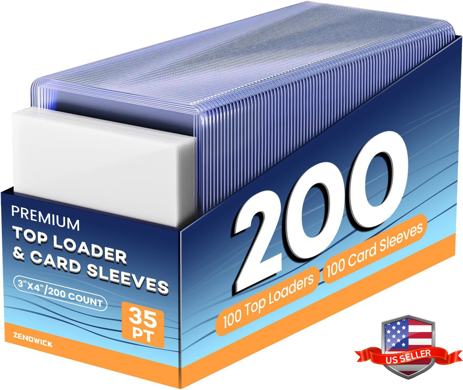 200 Trading Card Sleeves & Holders – 100 Hard 3″x4″ Toploaders + 100 Soft Penny.