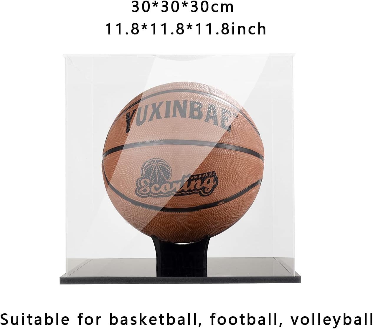 Clear Acrylic Basketball Display Case UV Protected With Stand