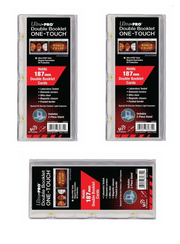 (Pack of 3) Ultra Pro 187mm Double Booklet Magnetic One-Touch Book Card Holder