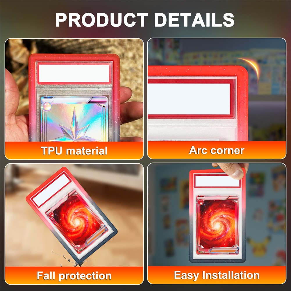 12PACK Gradient Colors For PSA Graded Card Slab TPU Bumper Guard Protector