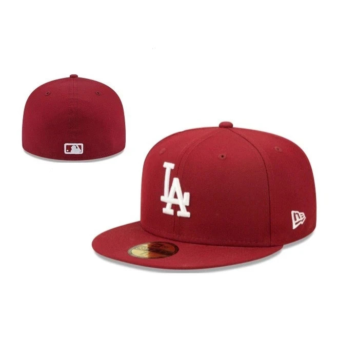 Los Angeles Dodgers Hat Fitted LA 59FIFTY Solid Color Series Basic Stitched Cap