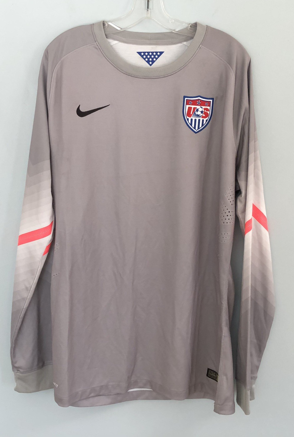 Nike USA Goalkeeper Authentic Soccer Jersey US XL Grey Authentic 2014 NWT