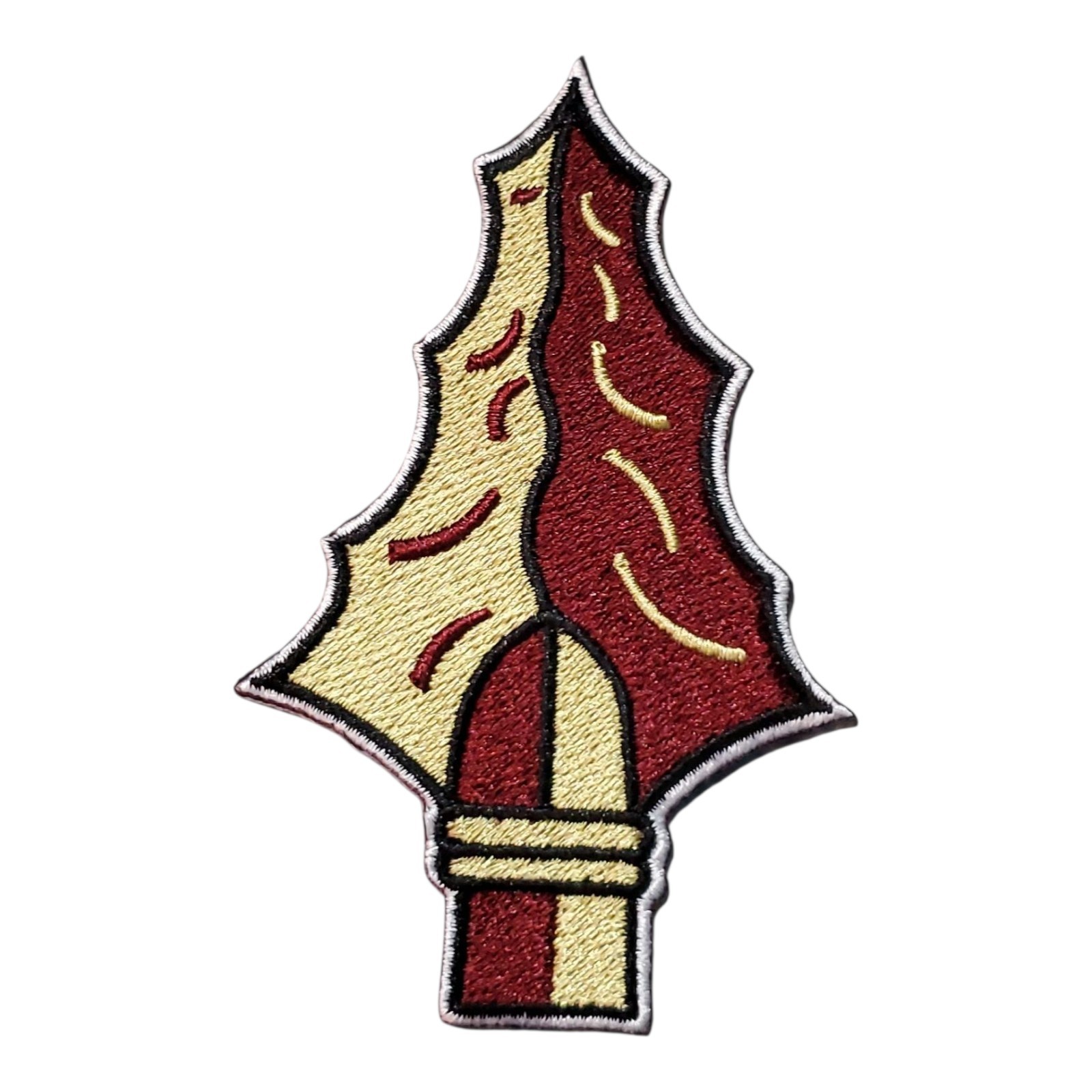 Classic Retro FSU Spear Head Patch. Seminoles. Embroidered. Iron On. 4″
