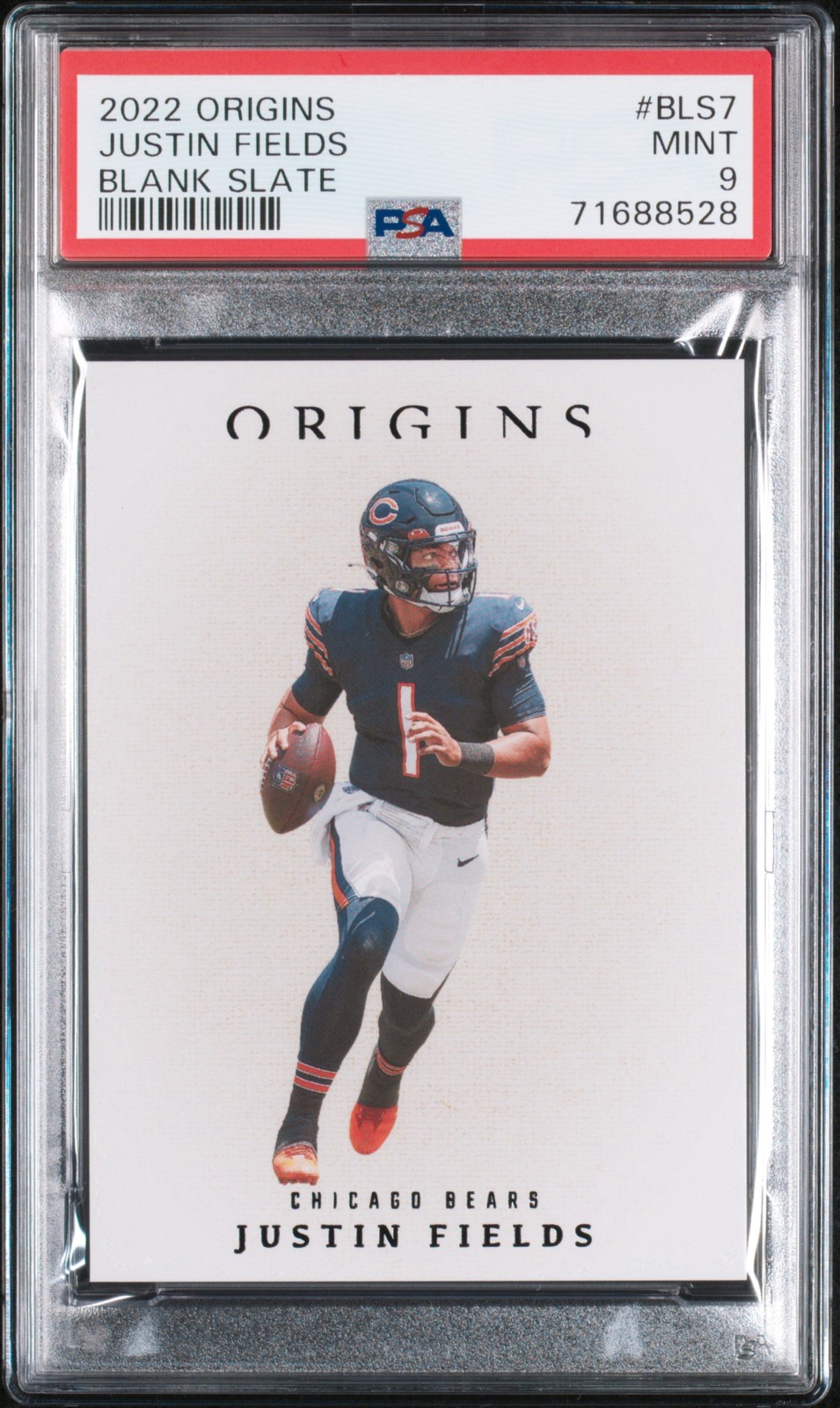 2022 Panini Origins #BLS-7 Justin Fields Blank Slate PSA 9