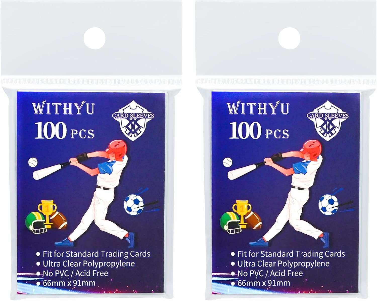 200 Pcs Soft Trading Card Sleeves, Top Loading Penny Card Sleeves for Standard