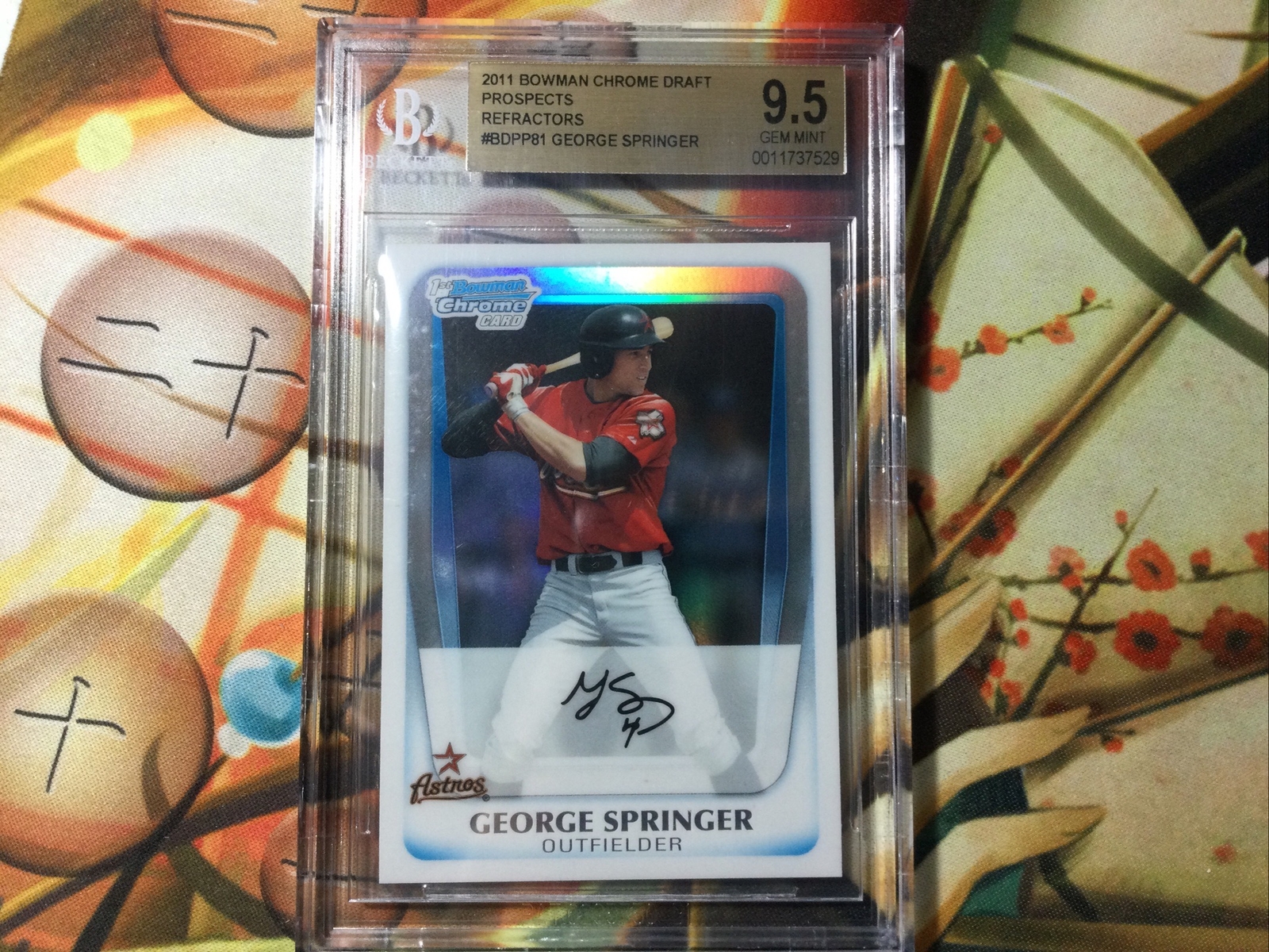2011 BOWMAN CHROME GEORGE SPRINGER RC REFRACTOR PROSPECTS BGS 9.5 GEM MINT