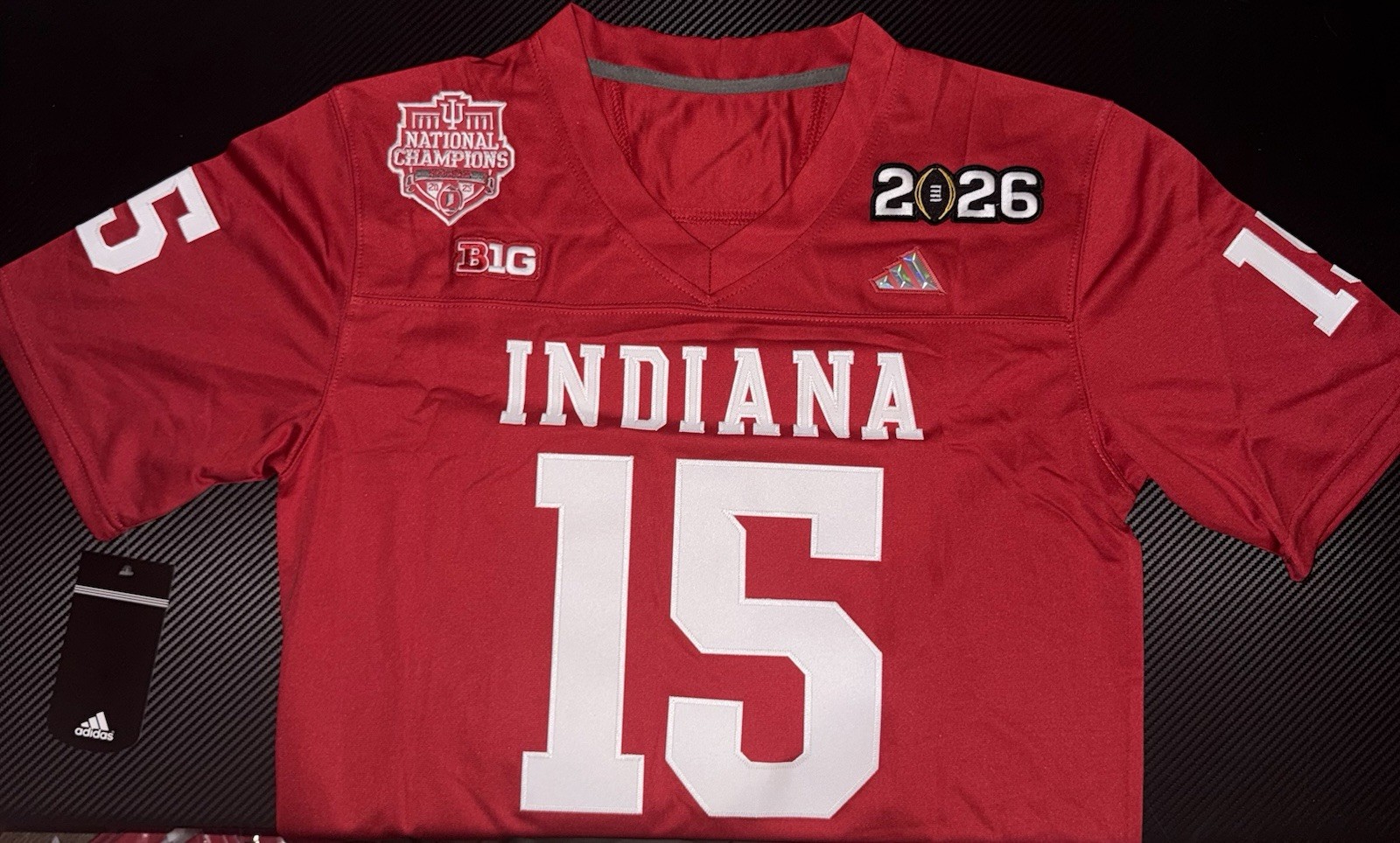 National Championship Fernando Mendoza Red Indiana Hoosiers Jersey Stitched 15