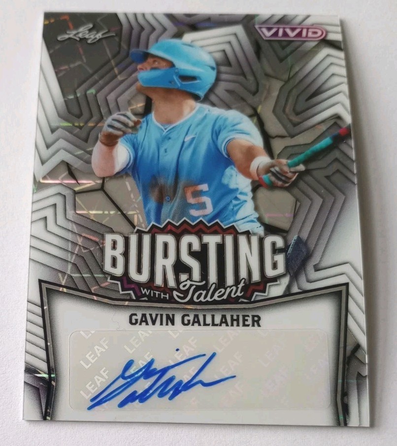 Gavin Gallaher 2025 Leaf Vivid Bursting with Talent Auto 1/3 North Carolina Star