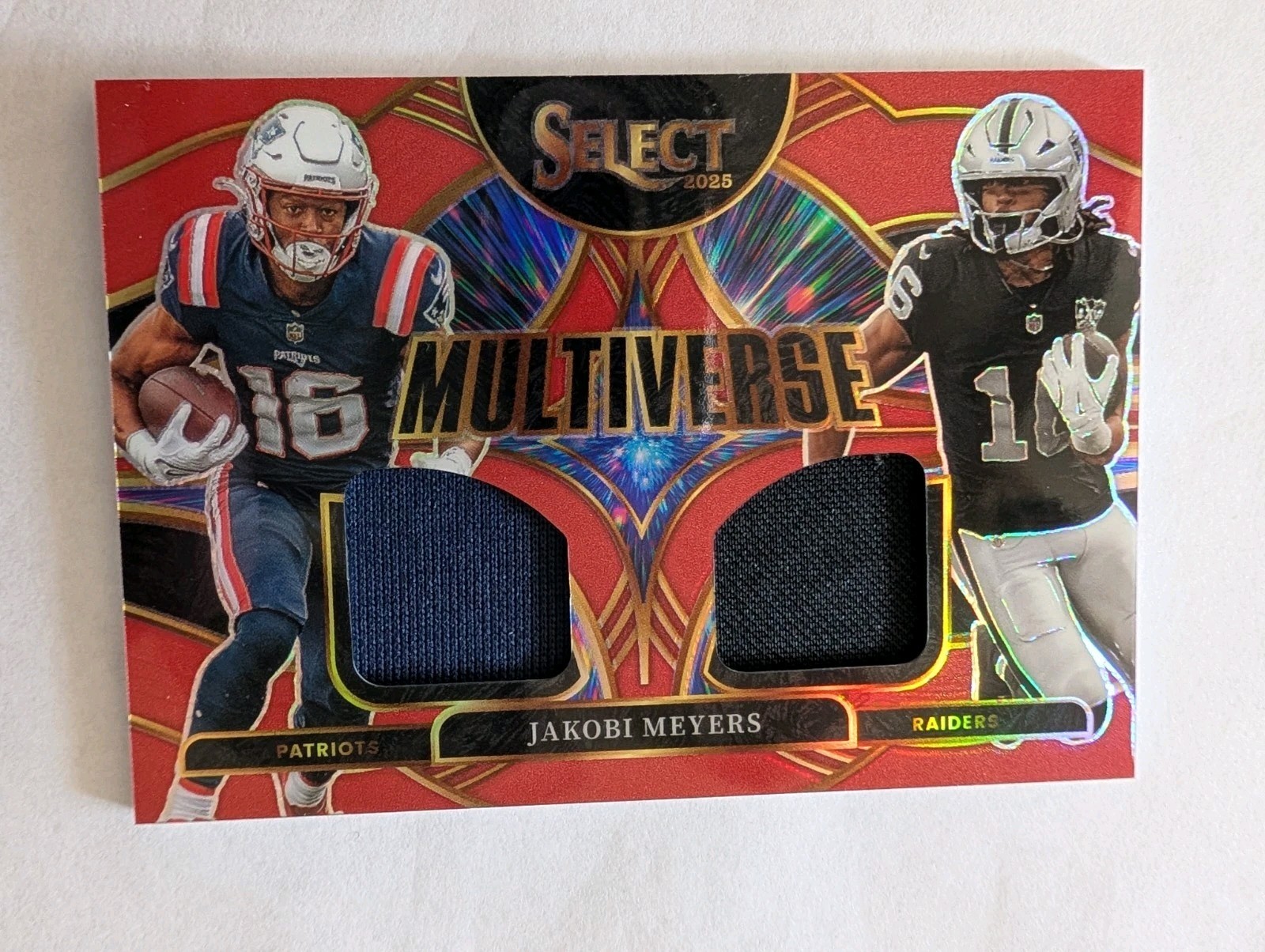 2025 Panini Select – Multiverse Jakobi Meyers #MVJ-JAM Red Prizm (MEM)
