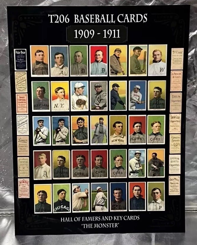 T206 Tobacco Baseball Card 8.5×11 Print Pro Platinum Paper