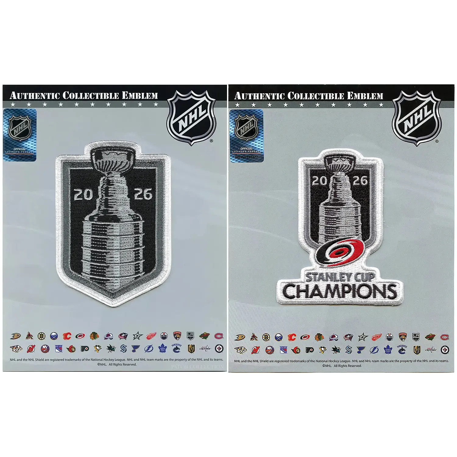 2026 NHL Stanley Cup Final Champions Hurricanes Jersey Patch Combo