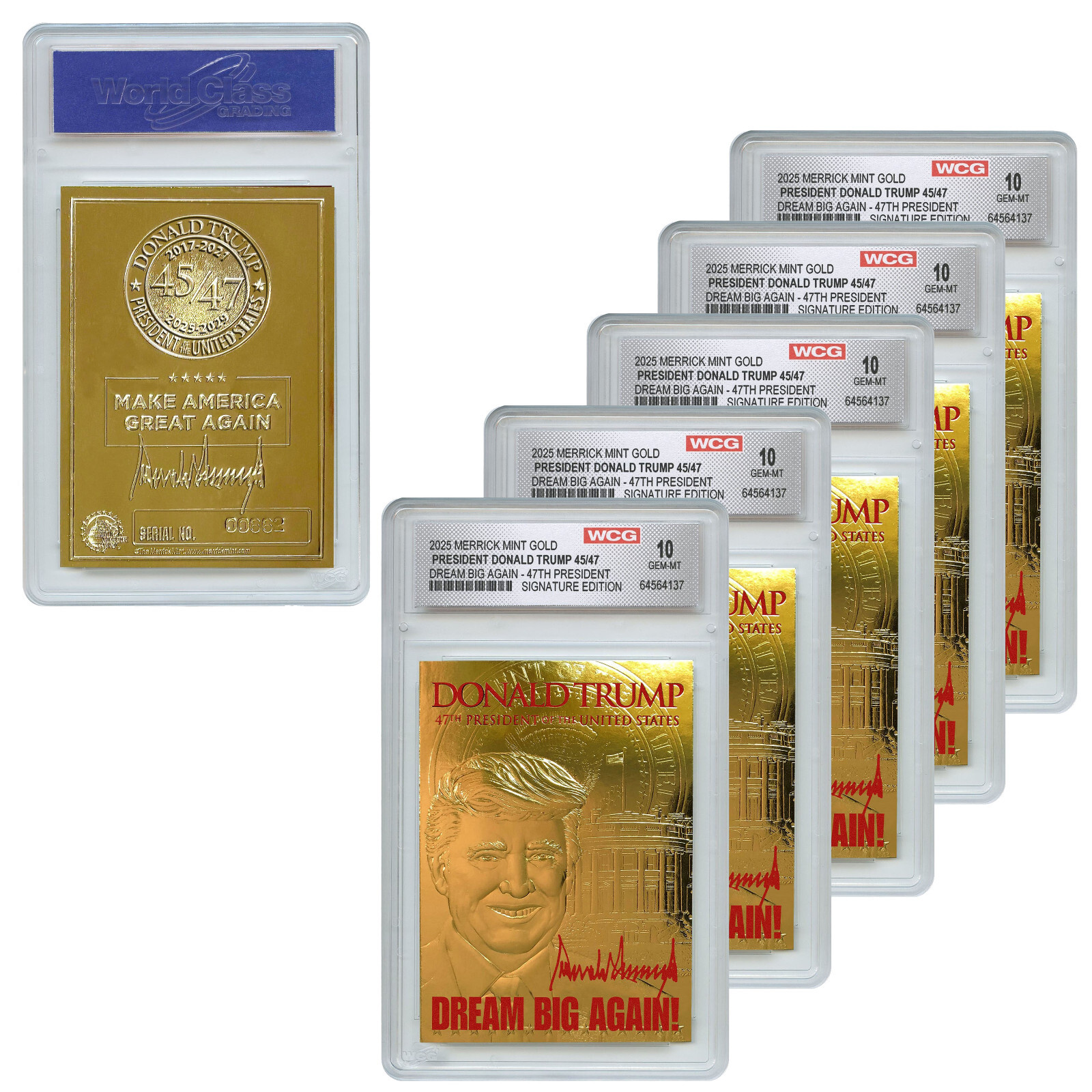 DONALD TRUMP 47th President 2025 SIGNATURE GOLD Card – Gem-Mint 10 **(QTY – 5)**