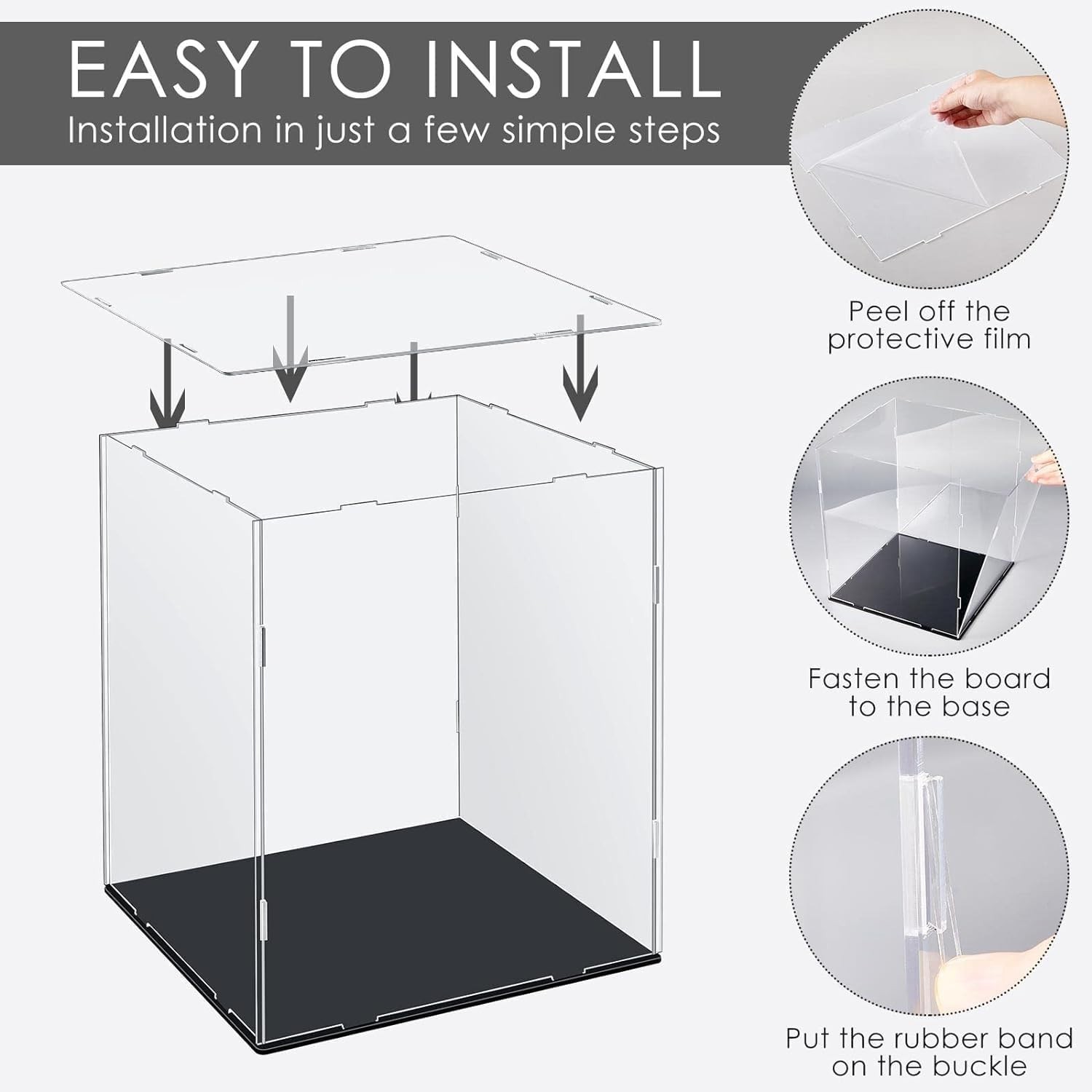 Clear Acrylic Basketball Display Case UV Protected With Stand