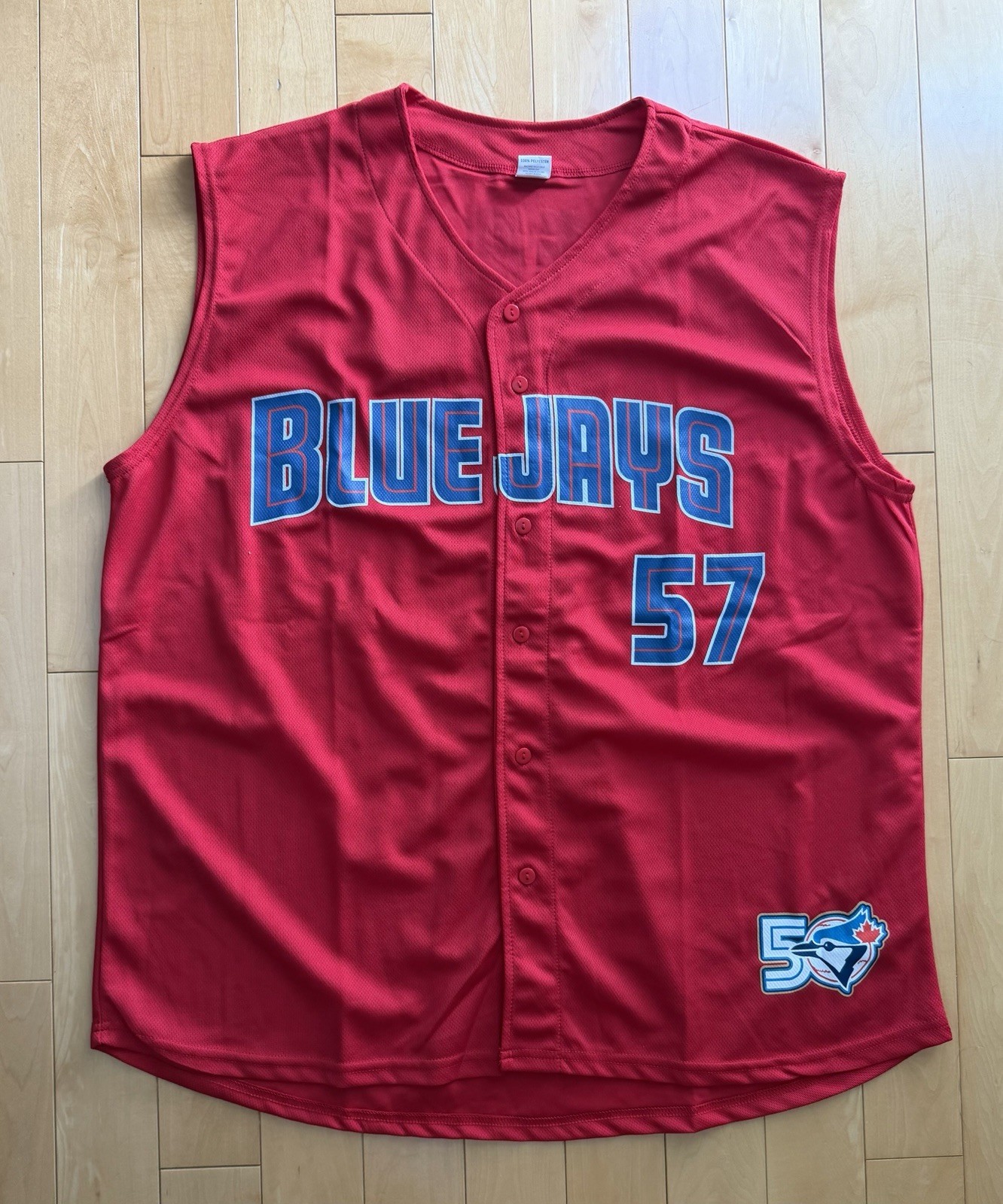 Toronto Blue Jays Shane Bieber SGA Canada Day 2026 Red Cut-Off Jersey