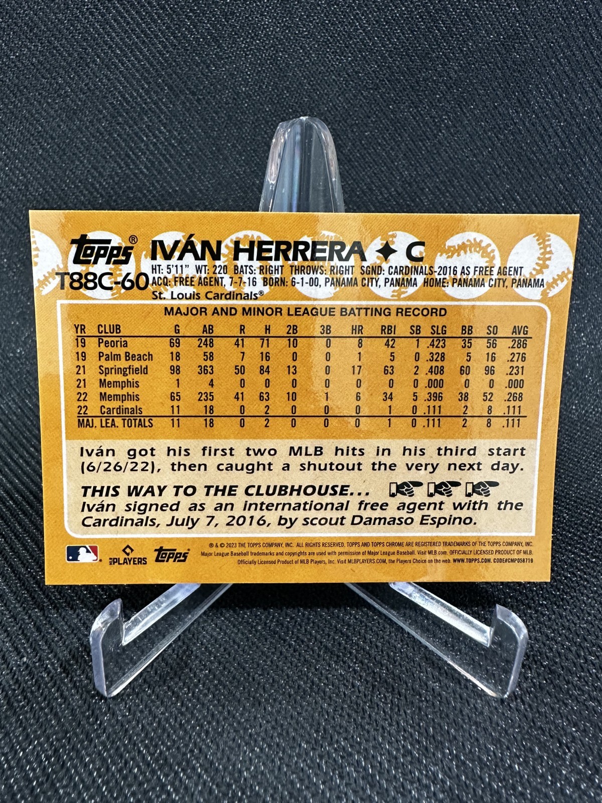 2023 Topps Chrome Mojo Refractor 1988 Throwback Ivan Herrera #T88C-60 (RC)