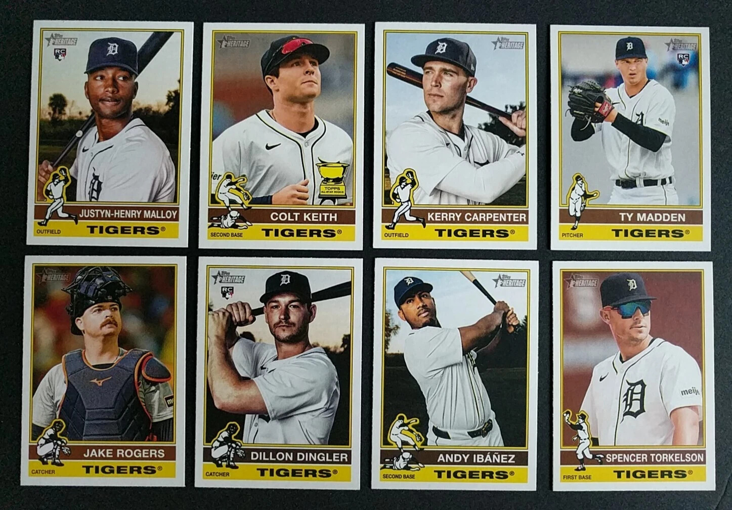 2025 Topps Heritage DETRIOT TIGERS Team SET GREENE JUNG RC DINGLER RC JOBE RC