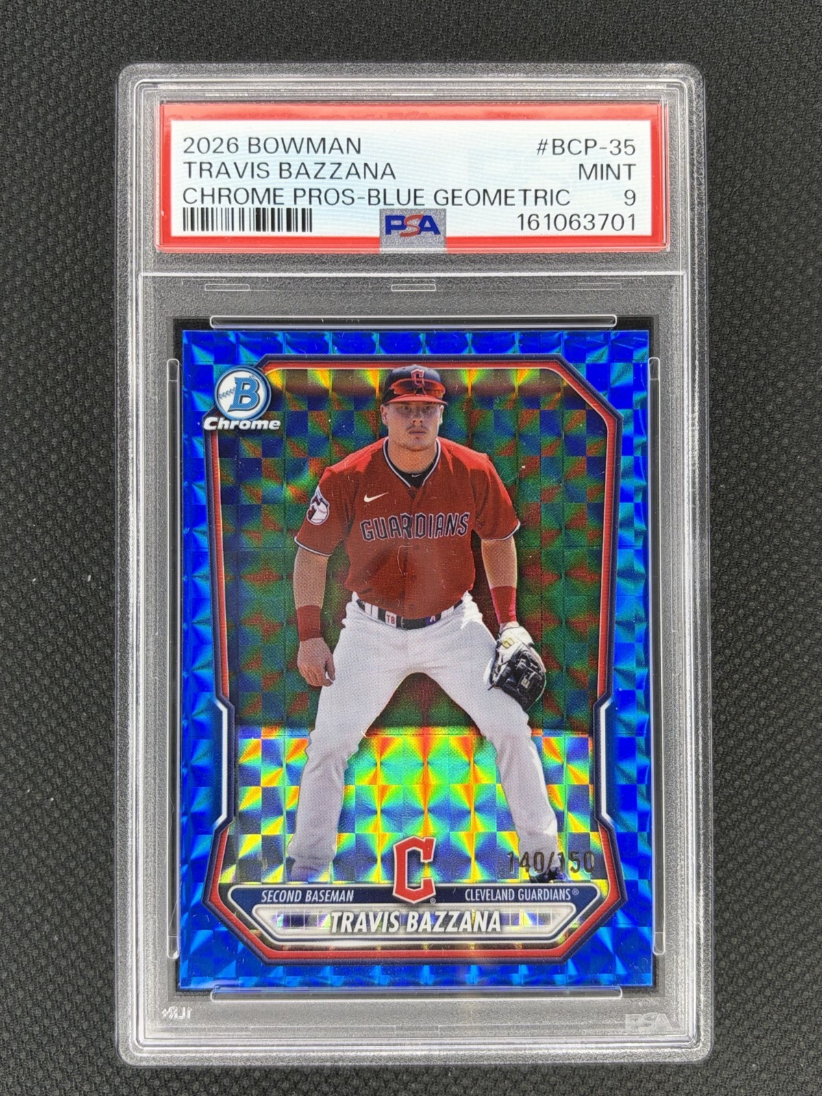 2026 Bowman Travis Bazzana Blue Raywave Refractor /150 #BCP-35 PSA 9