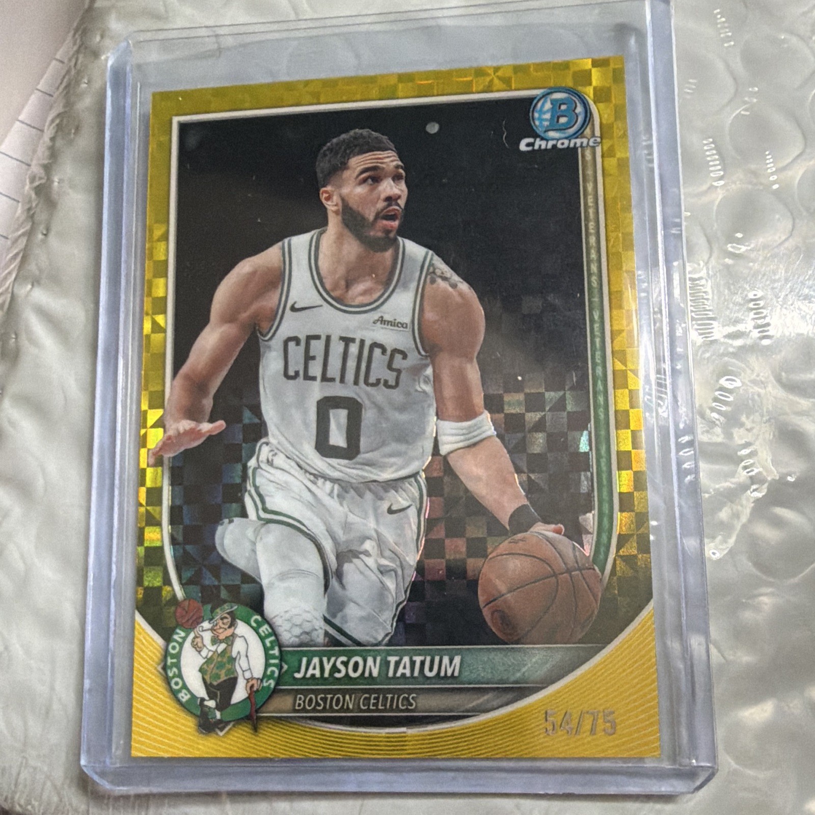 Topps 2017 Bowman Chrome Jayson Tatum Boston Celtics BCV-56 Yellow #/75