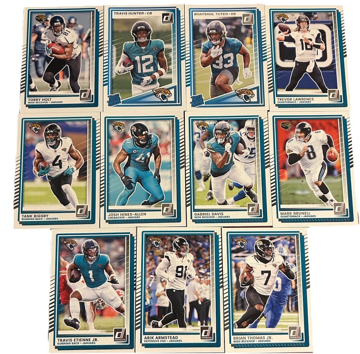 2025 Donruss Football (1-400 Set) Jacksonville Jaguars Team Set (11 Cards)