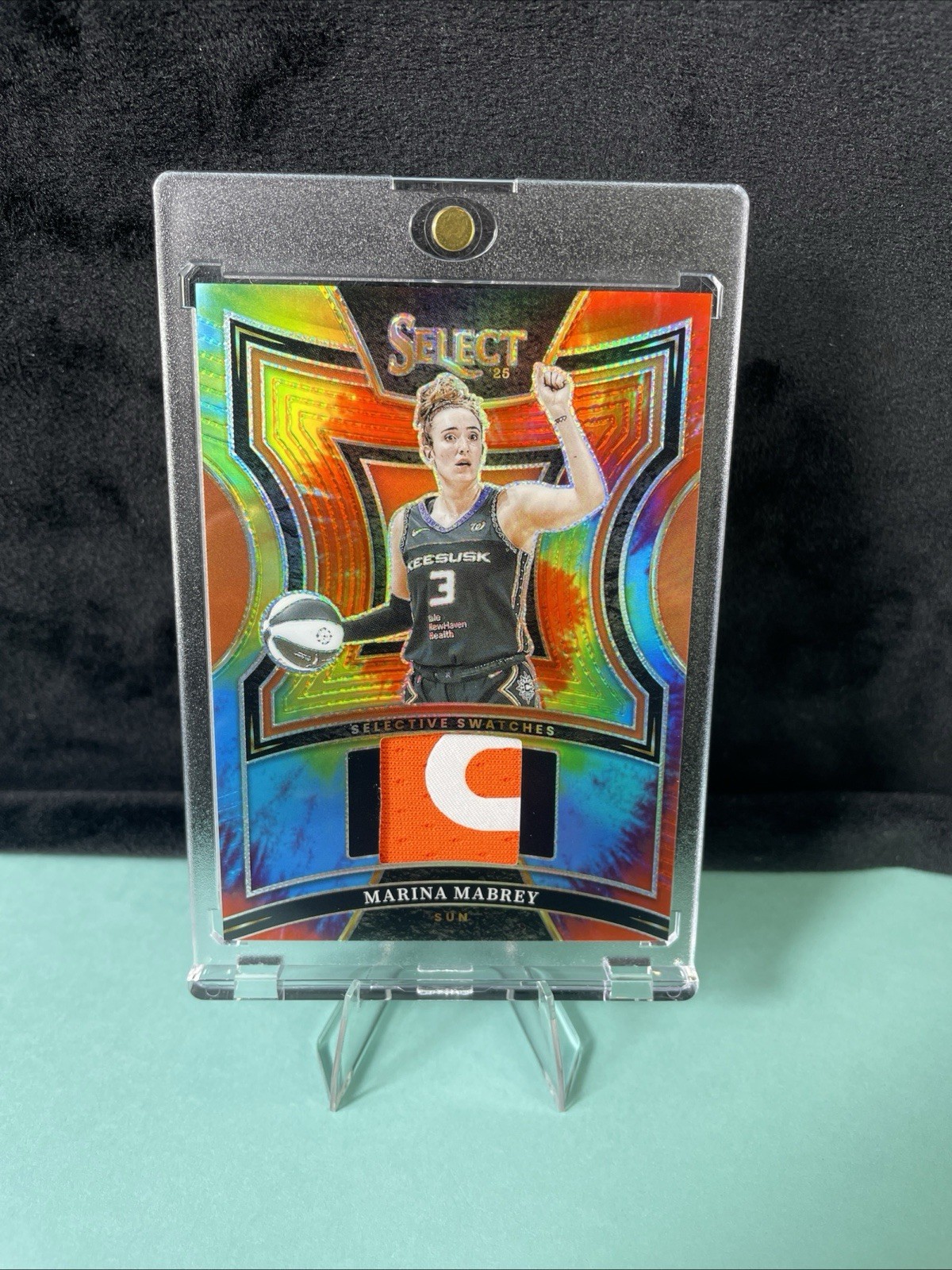 2025 Panini Select WNBA Swatches Marina Mabrey # SW-MM Tie Dye Prizm /25 SUN☀️
