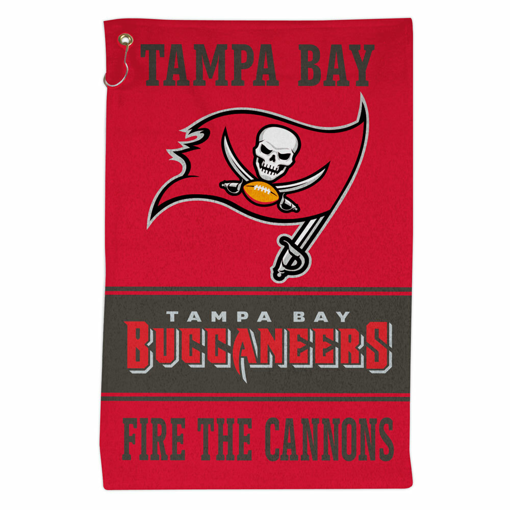 TAMPA BAY BUCCANEERS ALL PURPOSE GOLF TAILGATE TOWEL 16″X25″ HOOK AND GROMMET