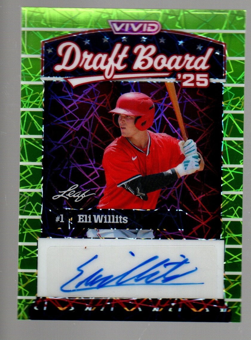 2026 Leaf Vivid Draft Board Autograph Lazer Green #DA-EW1 Eli Willits 3/8