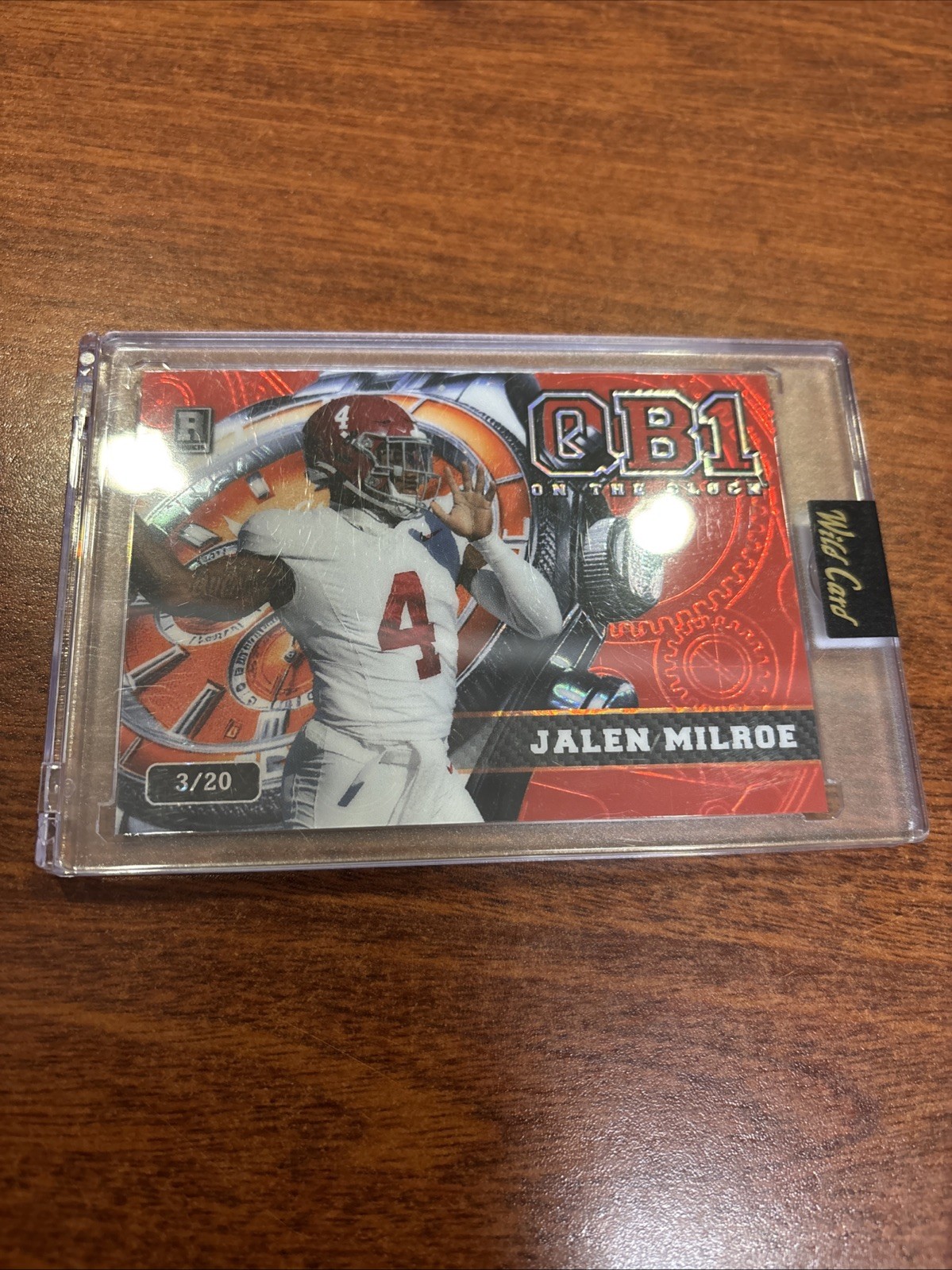 2024 Wildcard QB1 On The Clock Jalen Milroe (RC) 3/20 Orange On Red