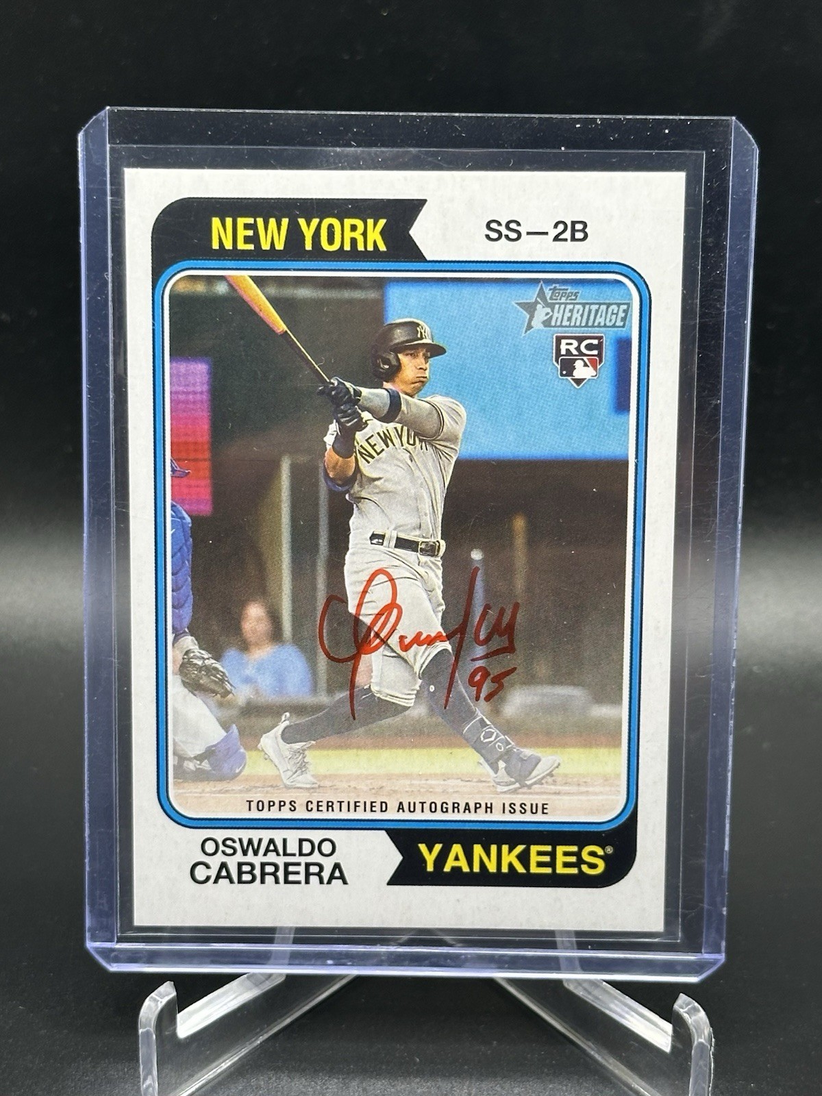 2023 Topps Heritage Oswaldo Cabrera Real One Autographs RED INK /74 ROA-OC