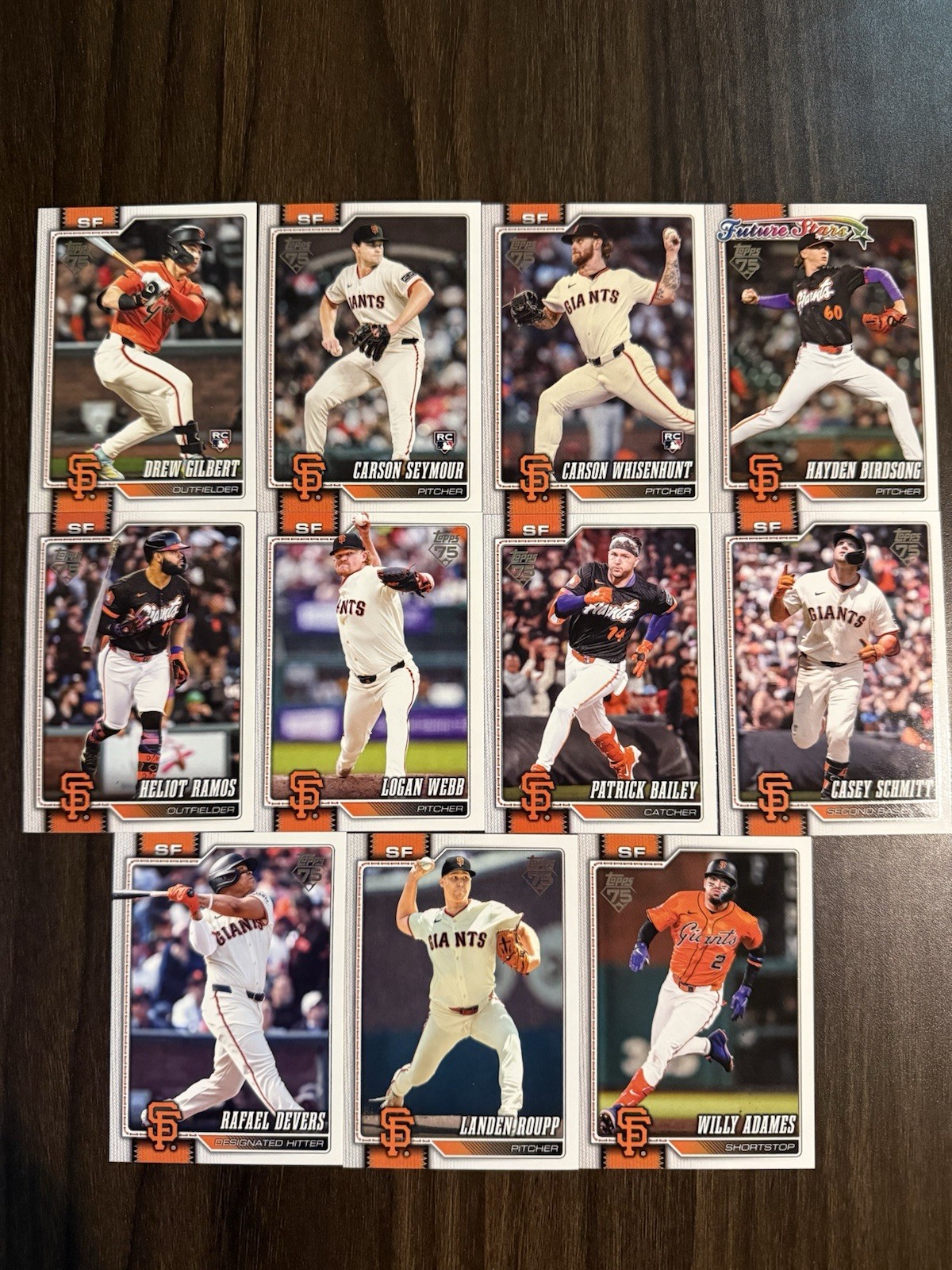 2026 Topps Series One San Francisco Giants Complete Team Set (11 Cards) RC