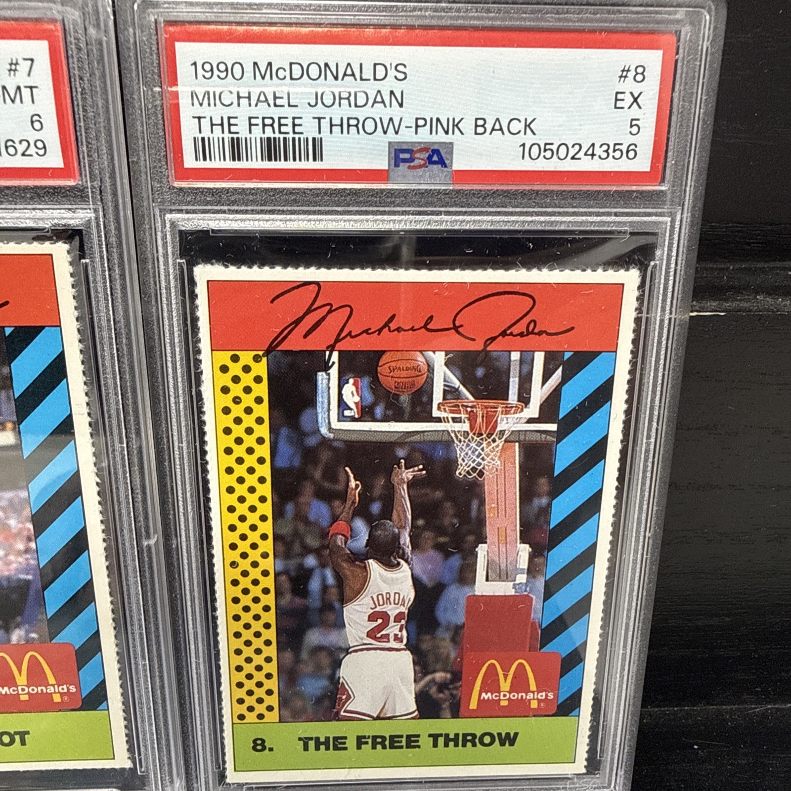 1990 McDonald Michael Jordan Pink Back 1-8 PSA Graded 3-6