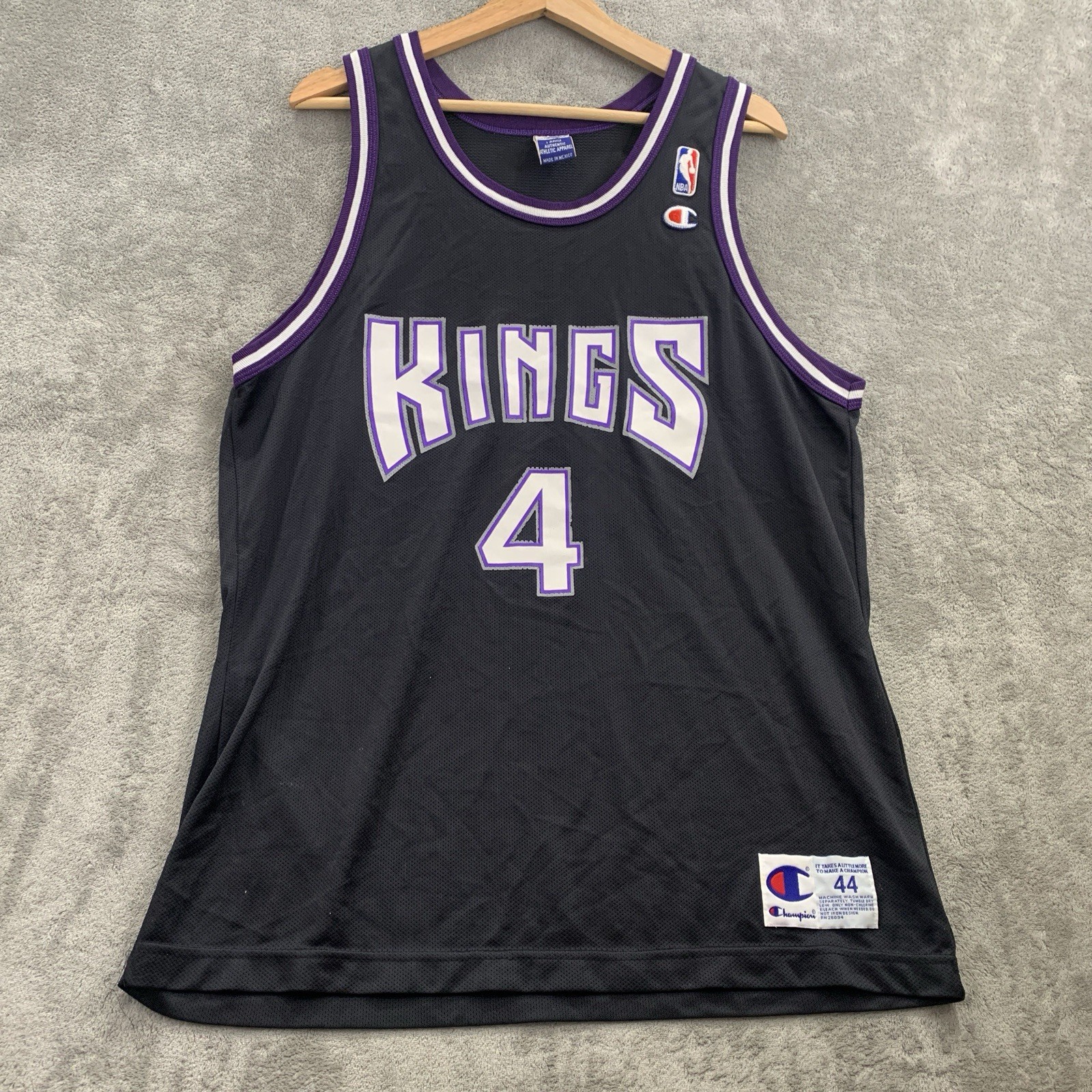 Vintage Champion Sacramento Kings Jersey Mens Large 44 Chris Webber NBA *FLAWS