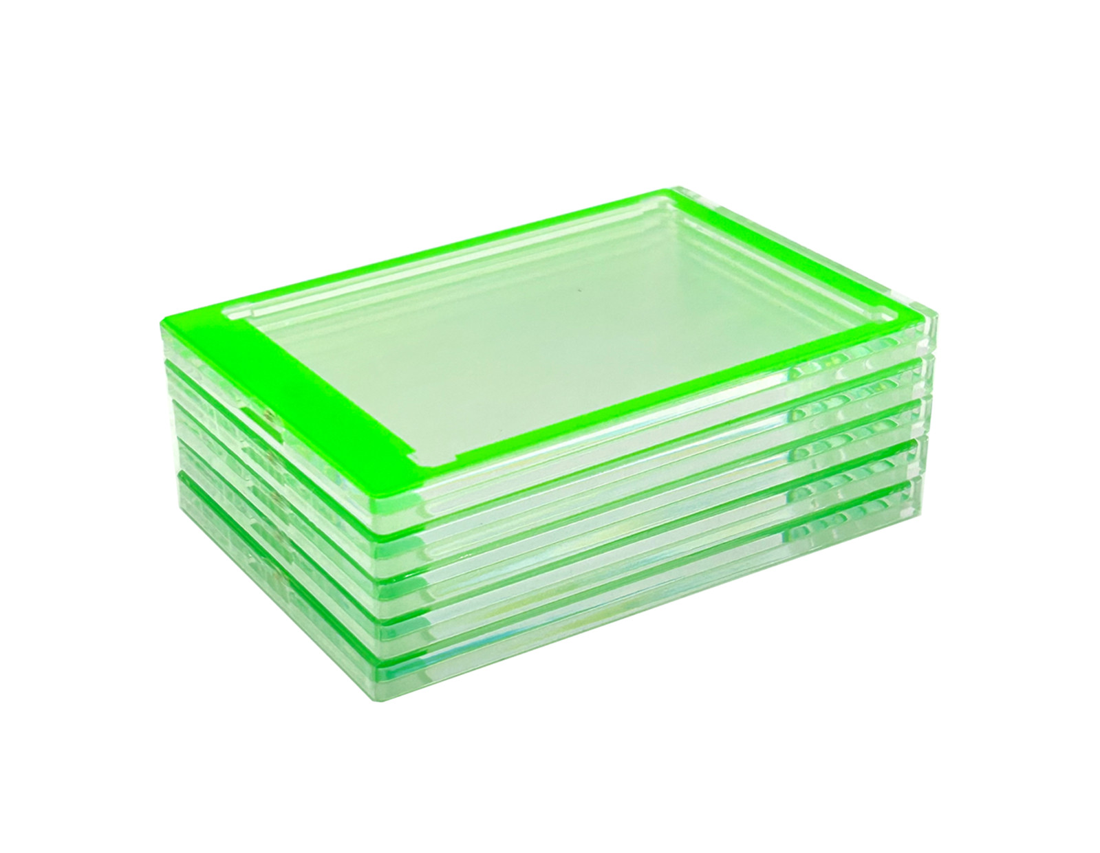 CF Magnetic Card Holder One Touch Case NEON GREEN BORDER – 35PT-260PT Sizes