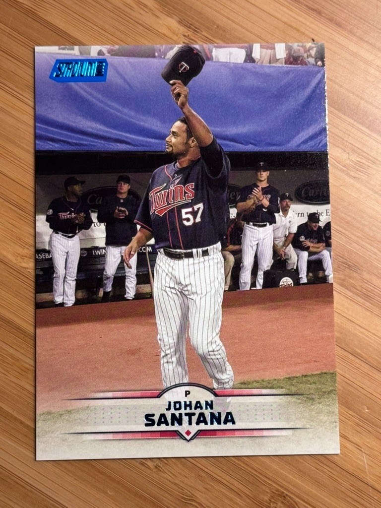 Johan Santana 2025 Topps Stadium Club – Blue Foil SSP Low Print Run Twins #199
