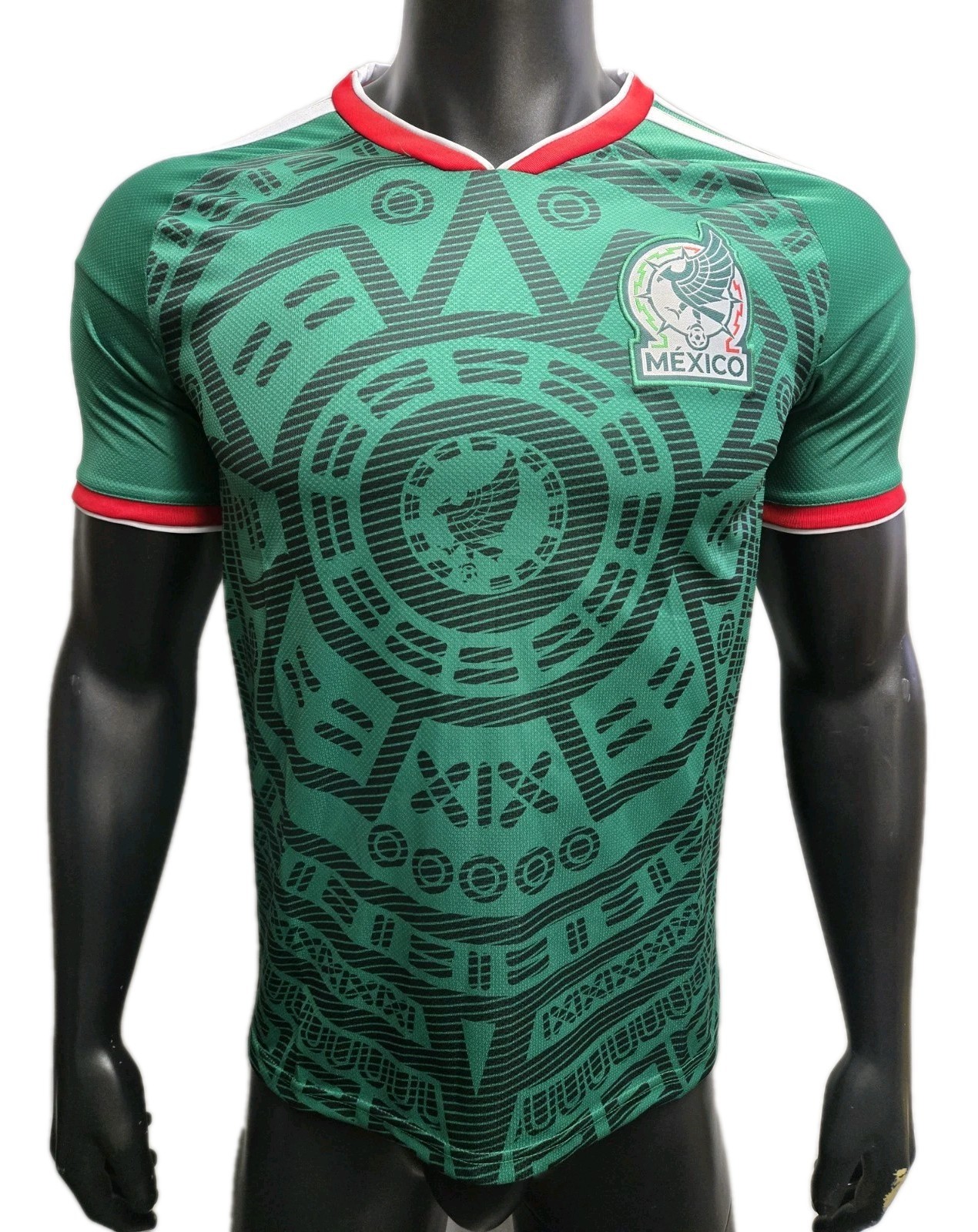Unisex 2026 World Cup Mexico Home Soccer Jersey, Aztec Geometric Pattern S-XXL