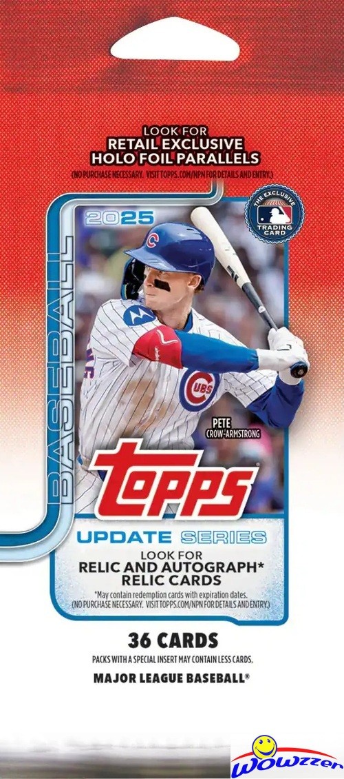 (10)2025 Topps Update Baseball HUGE Factory Sealed JUMBO FAT CELLO Pack-360Cards