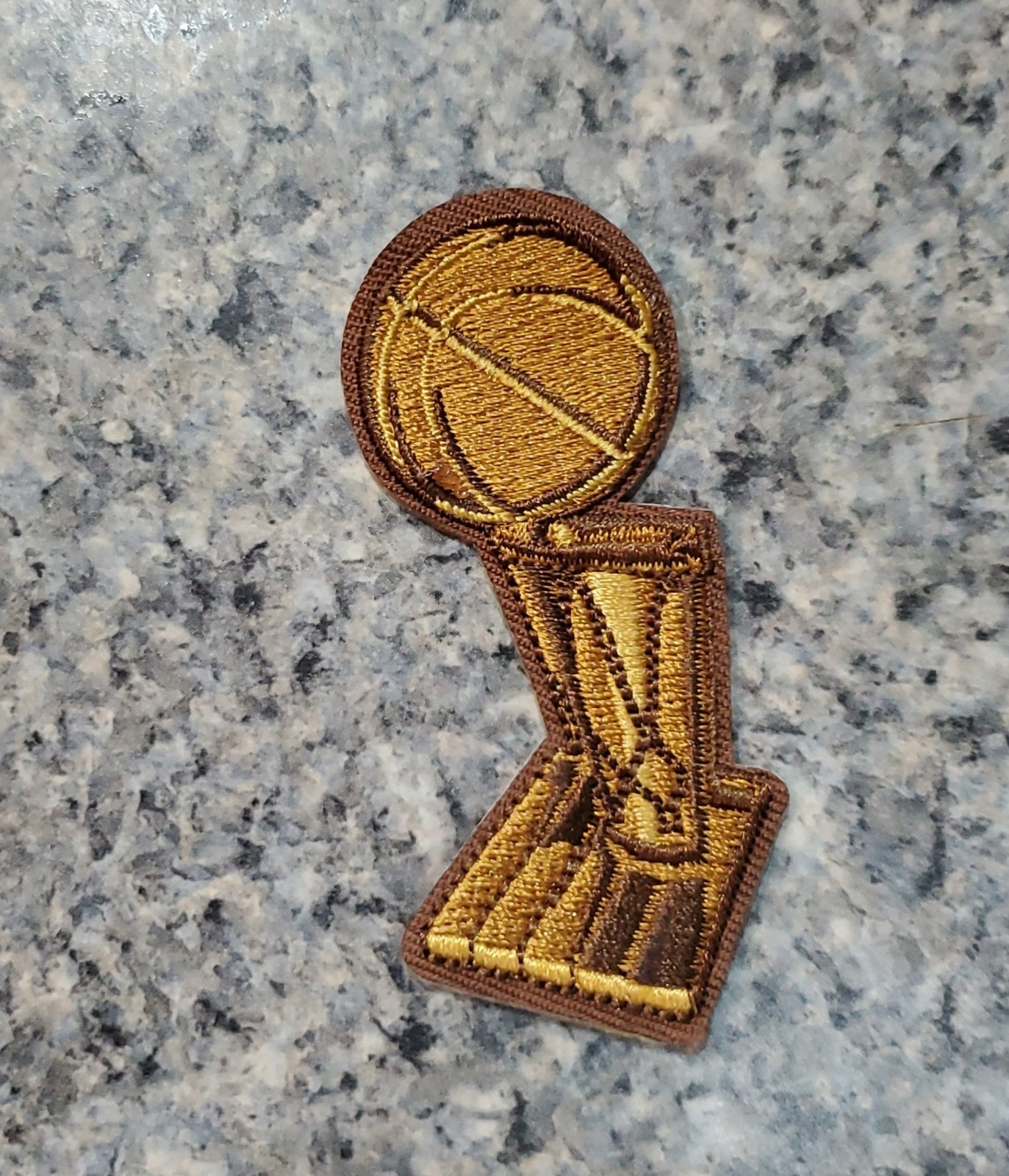 NBA- CHAMPIONSHIP TROPHY PATCH – Embroidered Iron On. 3″x1.5″
